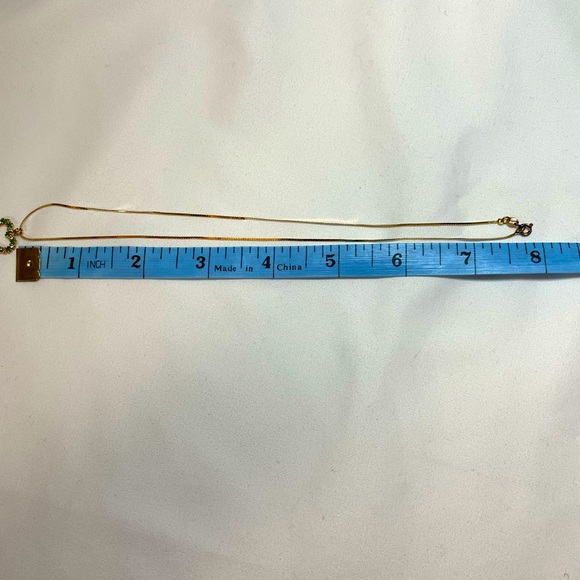 14K Gold Emerald & Diamond Necklace - Picture 6 of 7